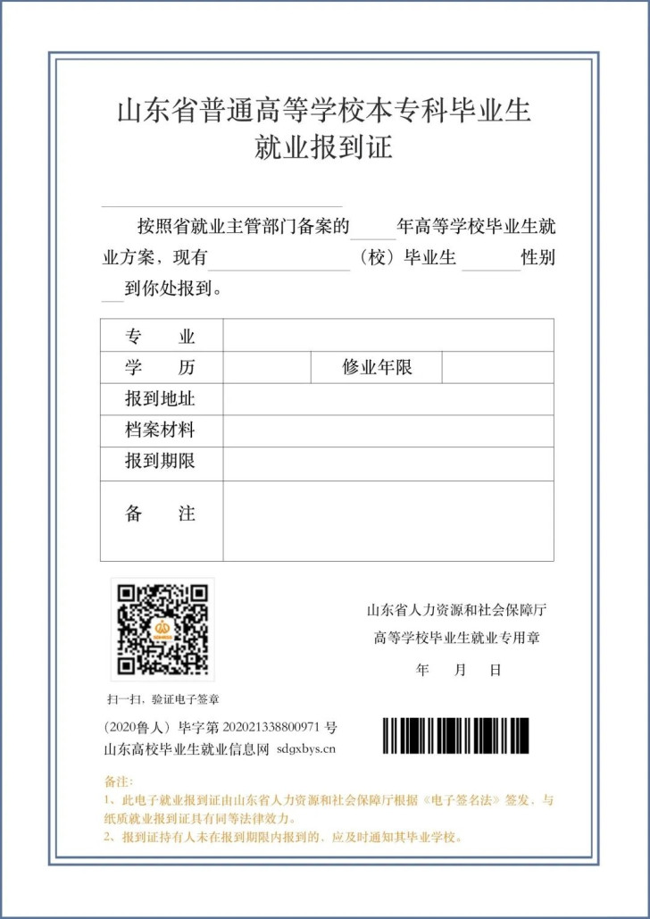 山东省非师范类高校毕业生电子报到证正式上线 数字化服务再提速